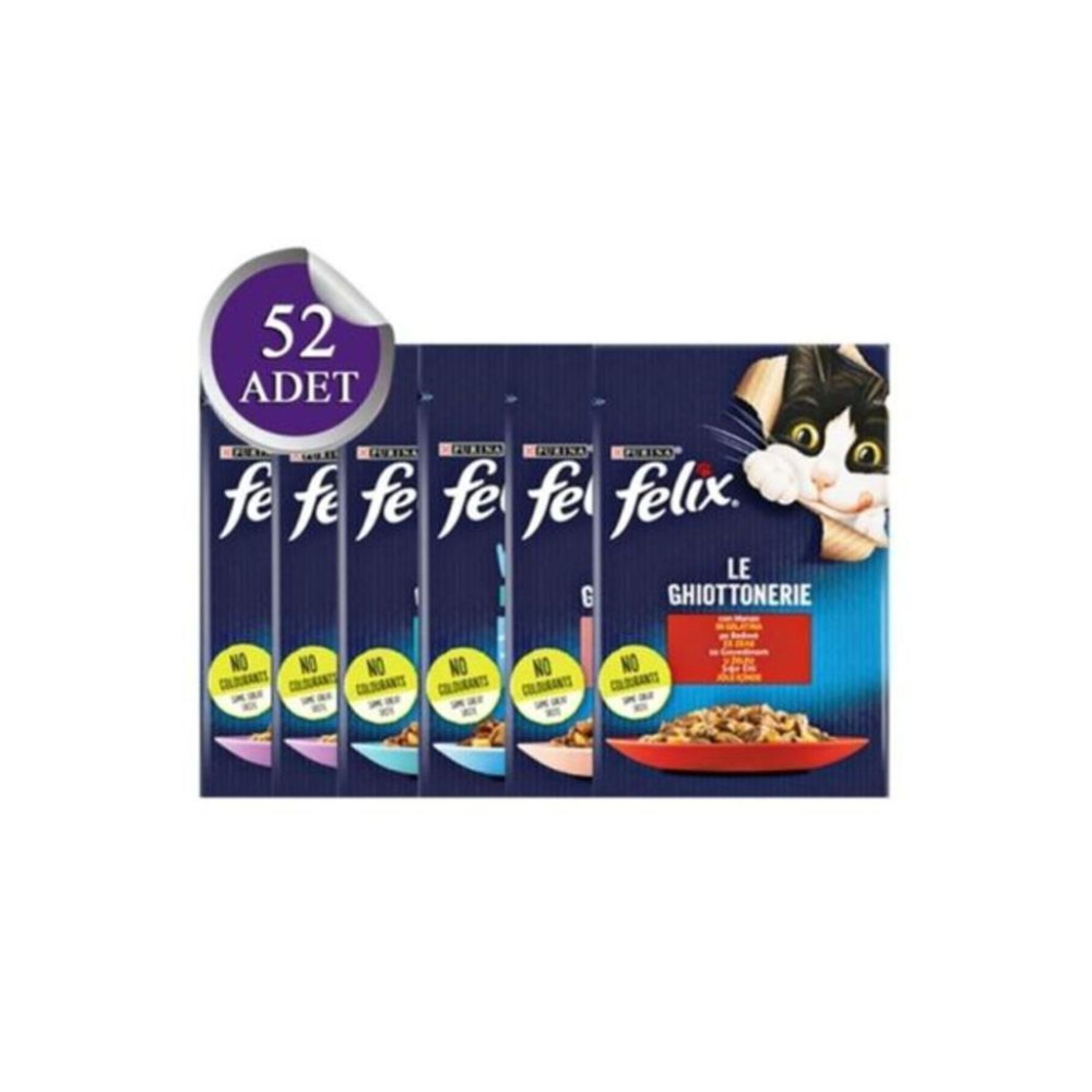 Felix Karışık Yaş Kedi Maması 52 Adet (YENİ PAKET)