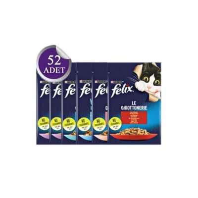 Felix Karışık Yaş Kedi Maması 52 Adet (YENİ PAKET)