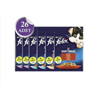 Felix 85 Gr Karışık Kedi Yaş Mama 26 Adet