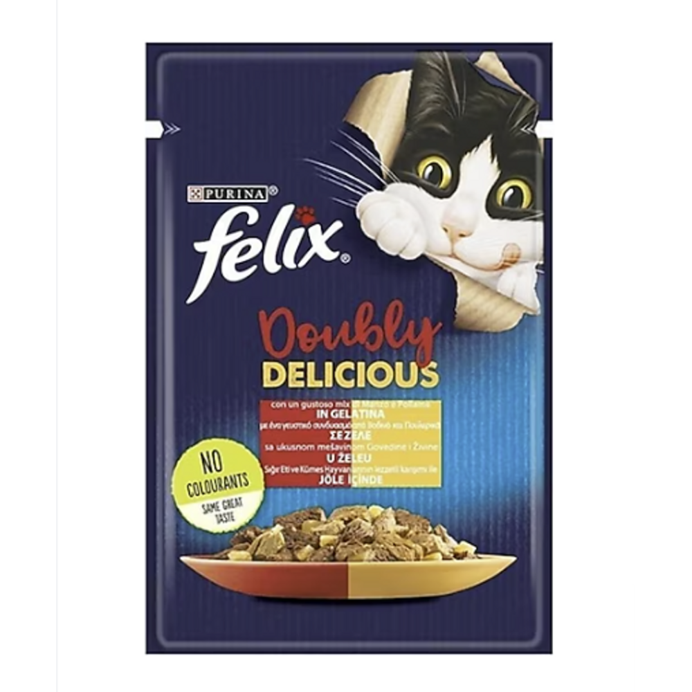 Felix Sığır Etli ve Tavuklu 85 gr Yetişkin Kedi Yaş Maması