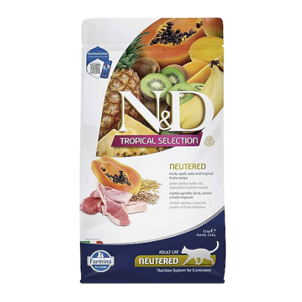 N&D Tropical Selection Kuzu Etli 1.5 Kg Kısırlaştırılmış Yetişkin Kedi Maması