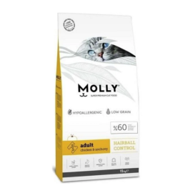 Molly Hairball Düşük Tahıllı Tavuk Etli ve Hamsili 15 kg Yetişkin Kuru Kedi Maması