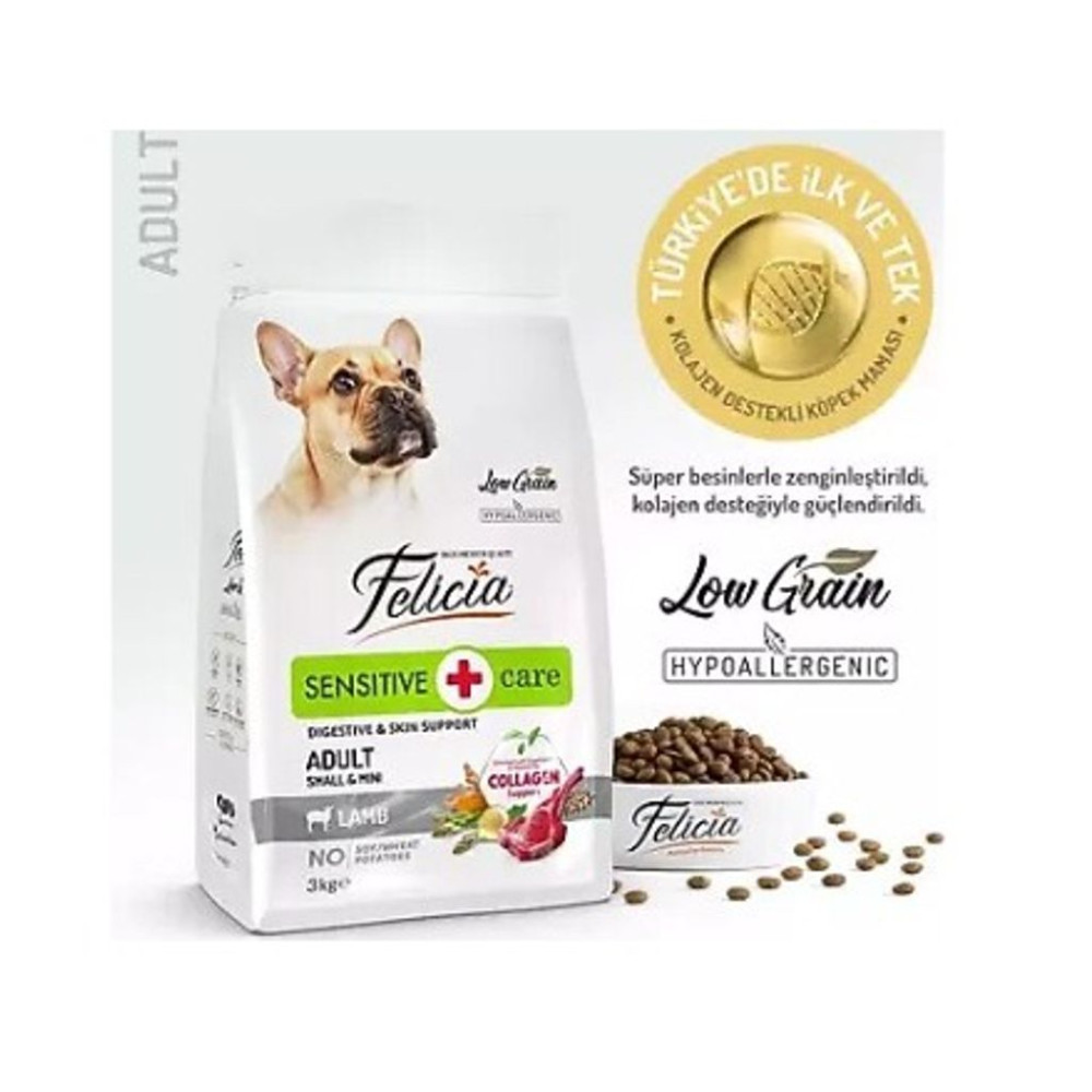 Felicia 3 Kg Kolajenli Kuzulu Az Tahıllı Small/Mini Yetişkin Köpek Maması