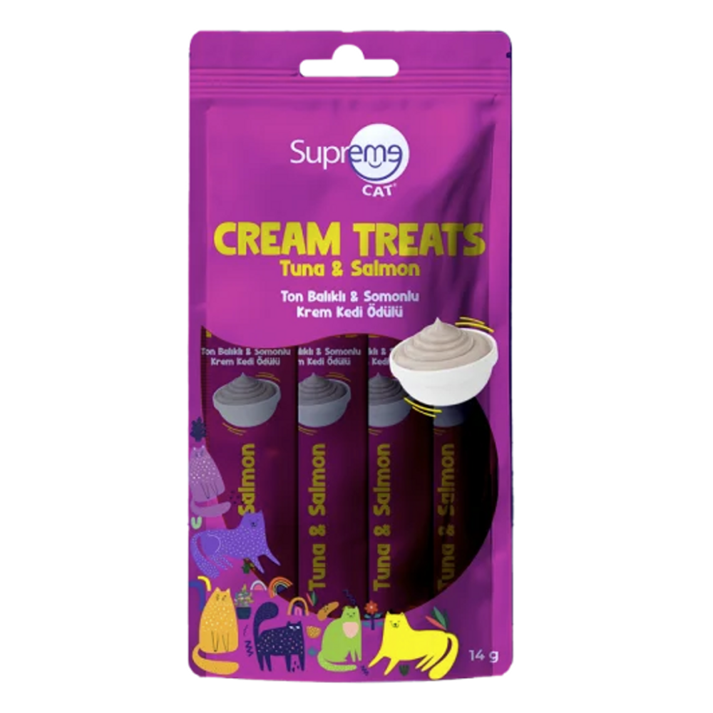 Supreme Cat Ton Balıklı & Somonlu Krem Kedi Ödül Maması 4x14 Gr
