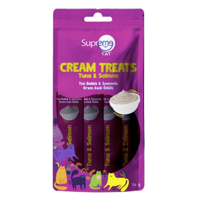 Supreme Cat Ton Balıklı & Somonlu Krem Kedi Ödül Maması 4x14 Gr