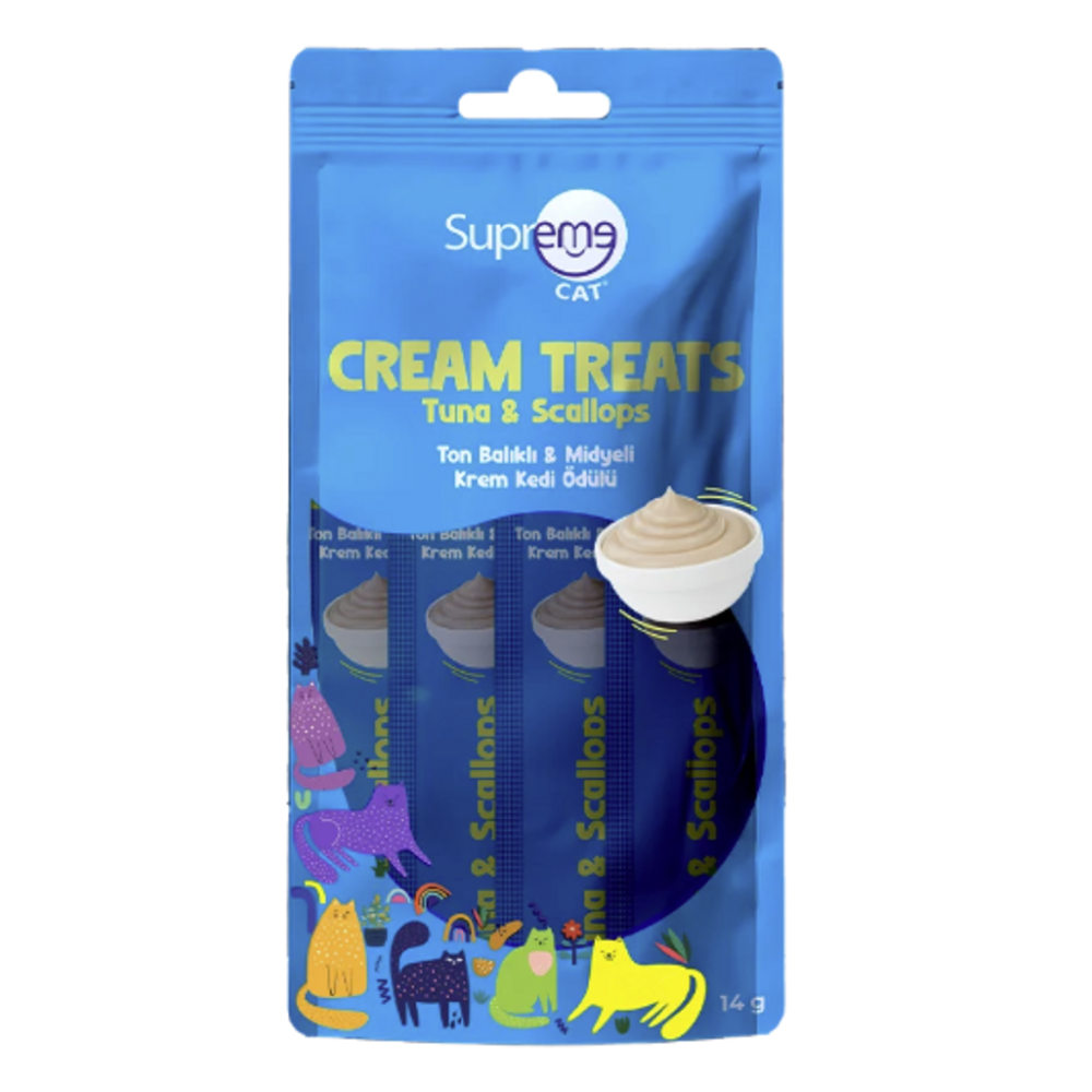 Supreme Cat Ton Balıklı & Deniz Ürünlü Krem Kedi Ödül Maması 4x14 Gr