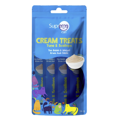Supreme Cat Ton Balıklı & Deniz Ürünlü Krem Kedi Ödül Maması 4x14 Gr