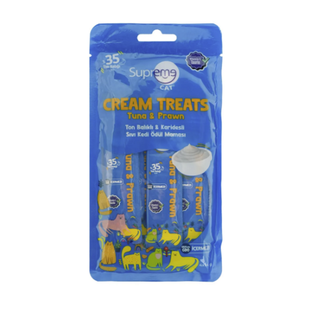 Supreme Cat Ton Balıklı & Karidesli Krem Kedi Ödül Maması 4x14 Gr