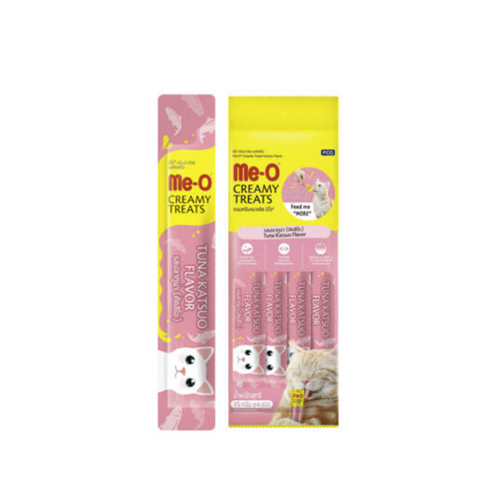 Meo Creamy Treats Çizgili Orkinos Balıklı 4x15 gr Sıvı Kedi Ödül Maması