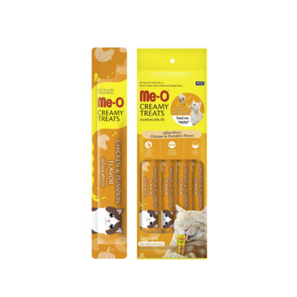 Meo Creamy Treats Tavuklu ve Balkabaklı 4x15 gr Sıvı Kedi Ödül Maması