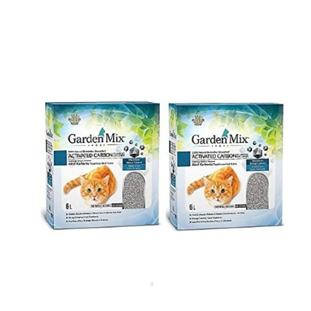 Gardenmix Aktif Karbonlu 6 lt 2'li İnce Taneli Bentonit Kedi Kumu