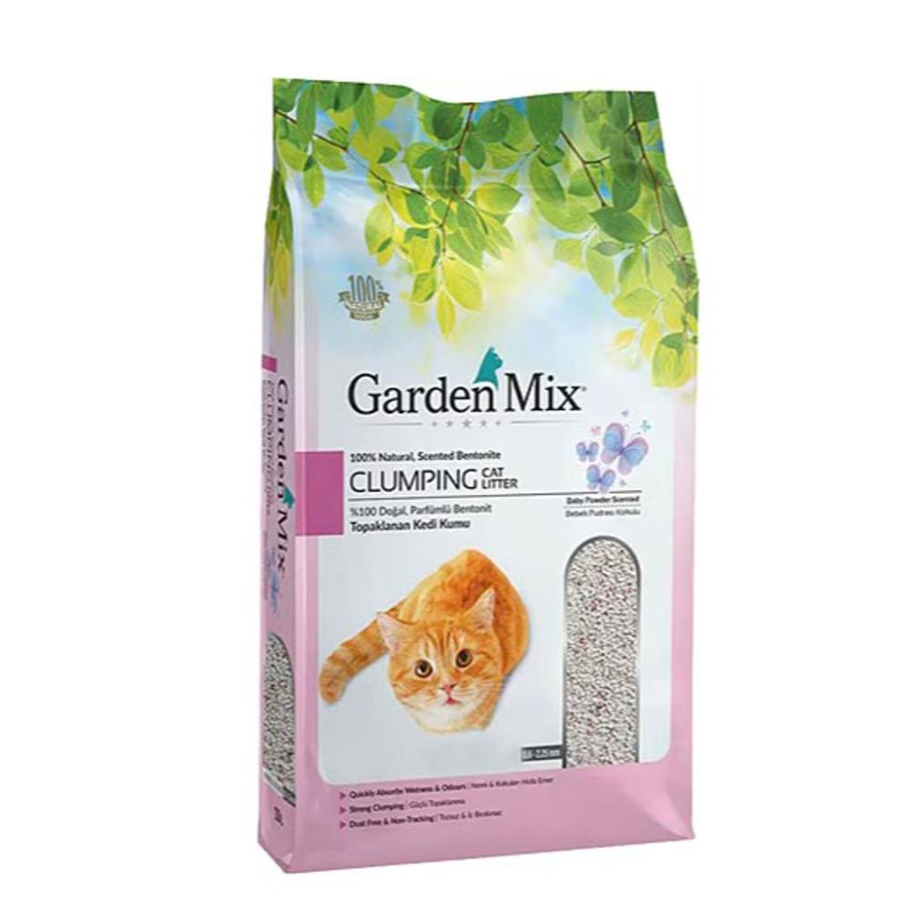Gardenmix Bebek Pudralı 10 lt Kalın Taneli Bentonit Kedi Kumu