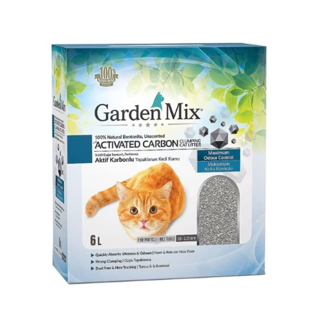 Gardenmix Aktif Karbonlu 6 lt İnce Taneli Bentonit Kedi Kumu