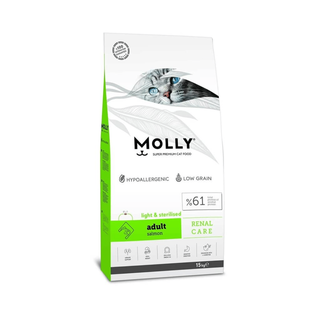 Molly Light Sterilised Somonlu 15 kg Kısırlaştırılmış Yetişkin Kedi Maması