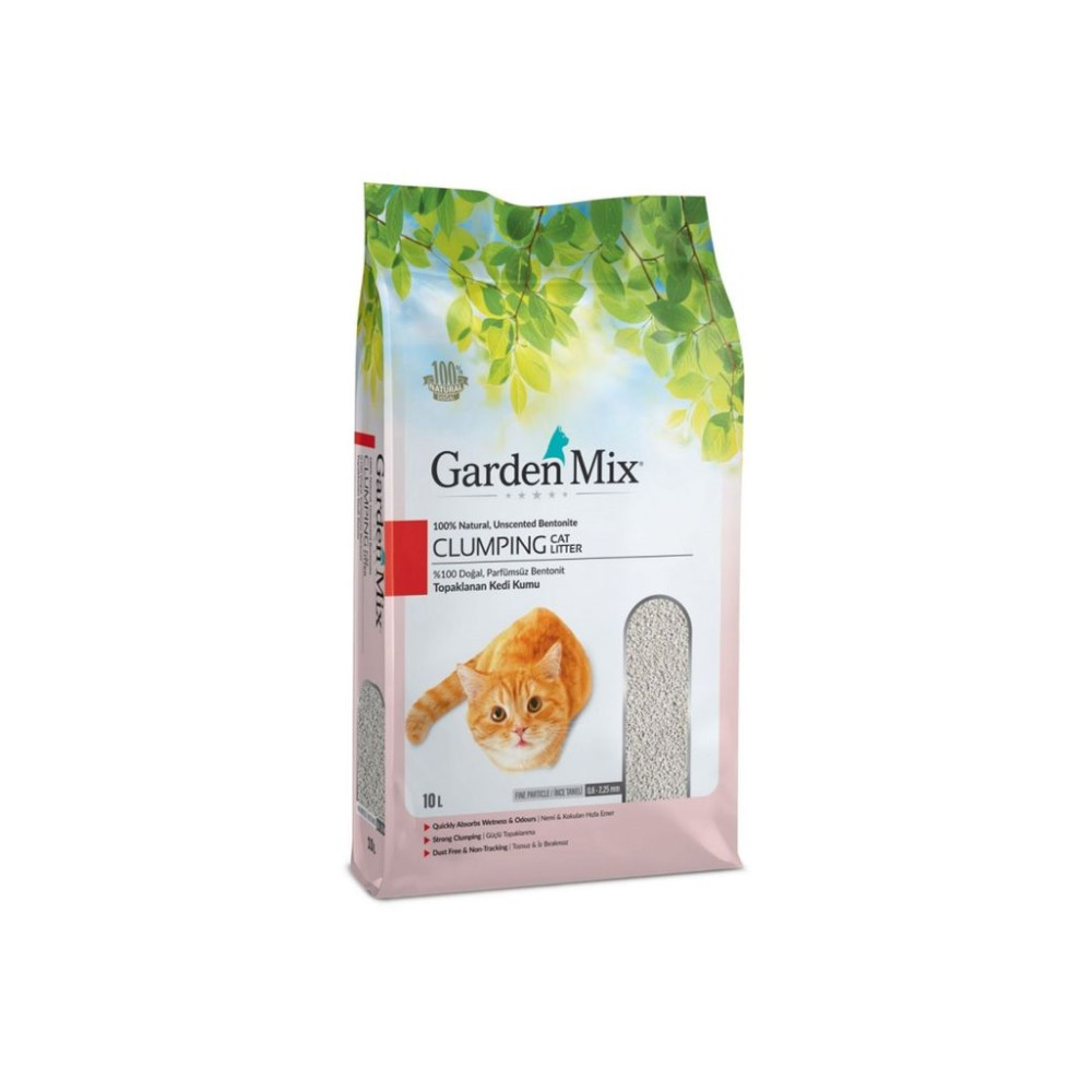 Gardenmix Bentonit Parfümsüz Ince Kedi Kumu 10 Lt 2 Li Paket SP-00000532-2, one size