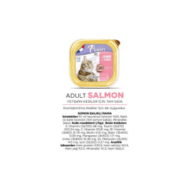 Plaisir Pate 100gr Somon Balık Etli 32adet Yaş Kedi Maması Kayra10248, one size