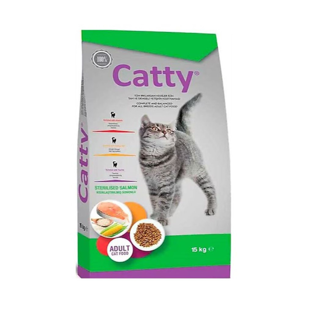 Catty Cat Kısırlaştırılmış Somonlu 15 kg Kedi Maması