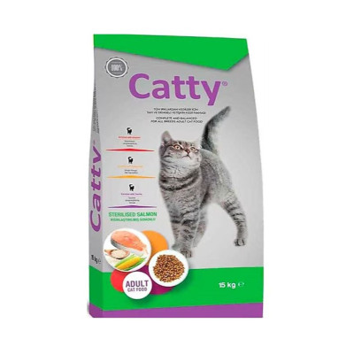 Catty Cat Kısırlaştırılmış Somonlu 15 kg Kedi Maması